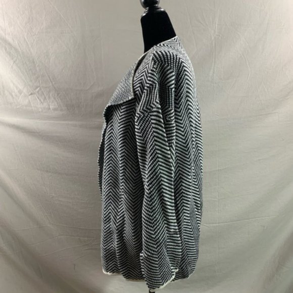 Chevron Pattern Drop Shoulder Open Front Cardigan - Picture 8 of 9